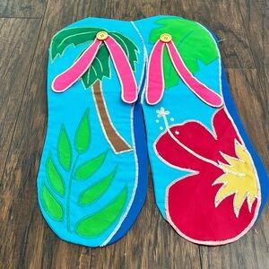 Evergreen enterprises summer tropical flip flop garden flag outdoor decor